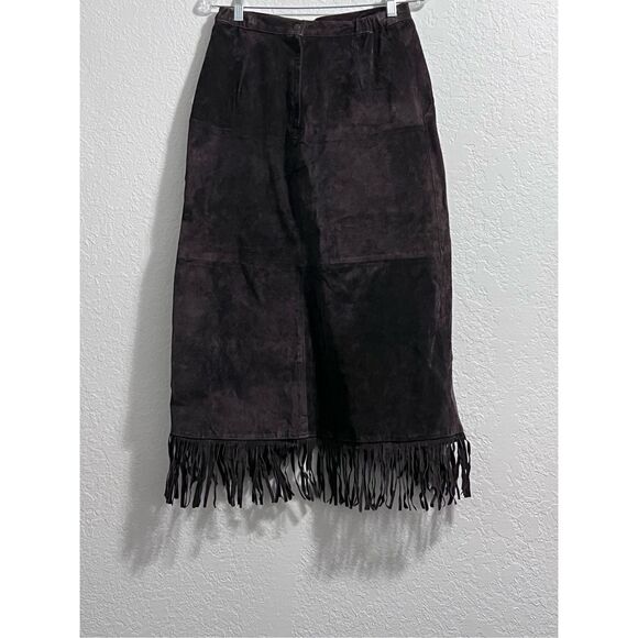 Fringed Black Midi Skirt - Picture 4 of 5